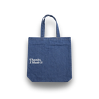 Make(r) Your Own | Medium Denim Tote Bag | Embroidered Knitting Project Tote