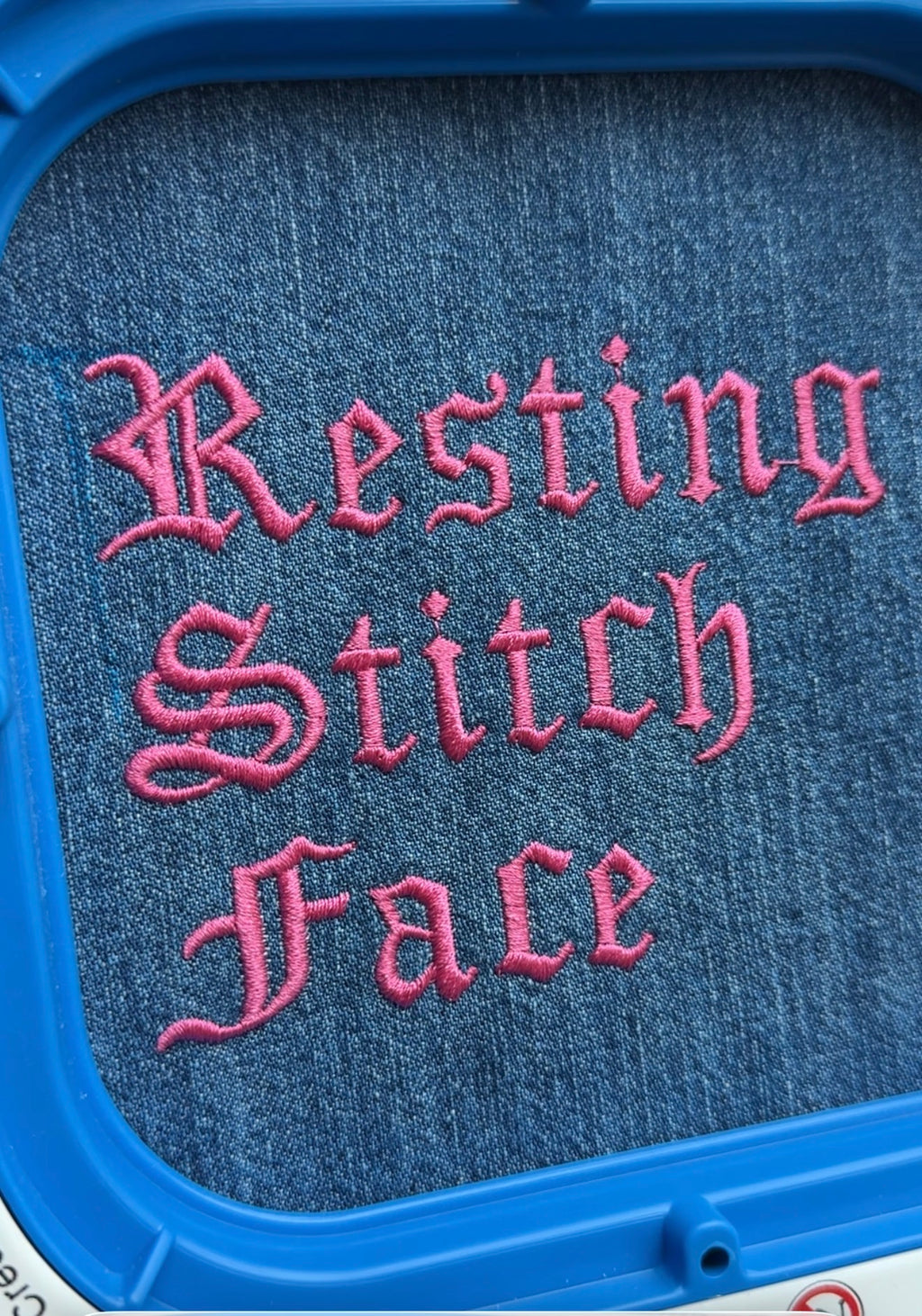 Make(r) Your Own | Medium Denim Tote Bag | Embroidered Knitting Project Tote