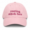 Resting Stitch Face - Pink Hat – Pink Embroidery | Maker Favorite