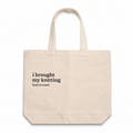 I Brought My Knitting (Just in Case) - Canvas Tote – Black Embroidery | TIMI