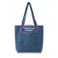 Make(r) Your Own | Denim Pocket Tote Bag | Embroidered Knitting Project Tote