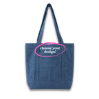Make(r) Your Own | Denim Pocket Tote Bag | Embroidered Knitting Project Tote