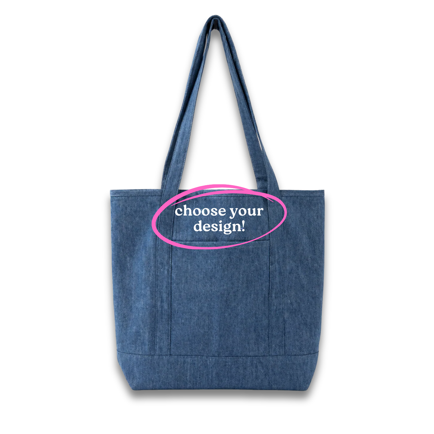 Make(r) Your Own | Denim Pocket Tote Bag | Embroidered Knitting Project Tote