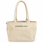 Probably Yarn Natural Canvas TIMI Tote™ – Dark Olive Classic Embroidery