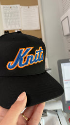 Knits – Black Structured Hat – Blue + Orange Embroidery | TIMI
