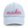 Maker - Light Wash Denim Hat – Pink Chain Stitch Embroidery | Maker Favorite