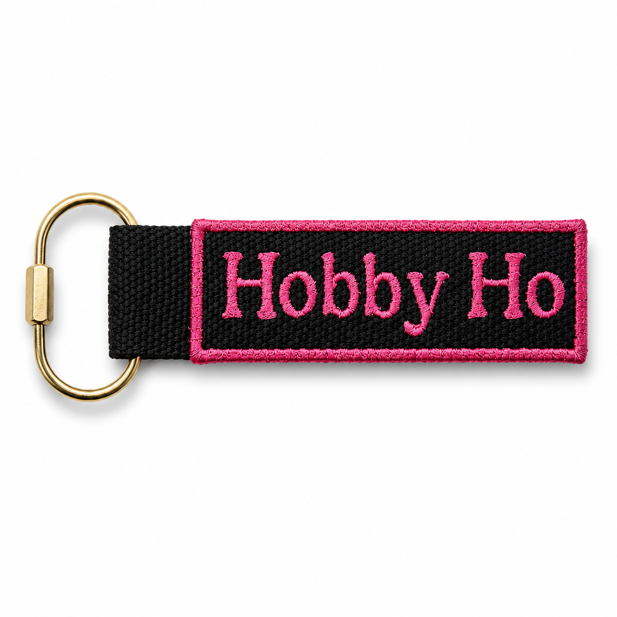 Hobby Ho – Black Bag Charm – Pink Classic Embroidery | Maker Favorite