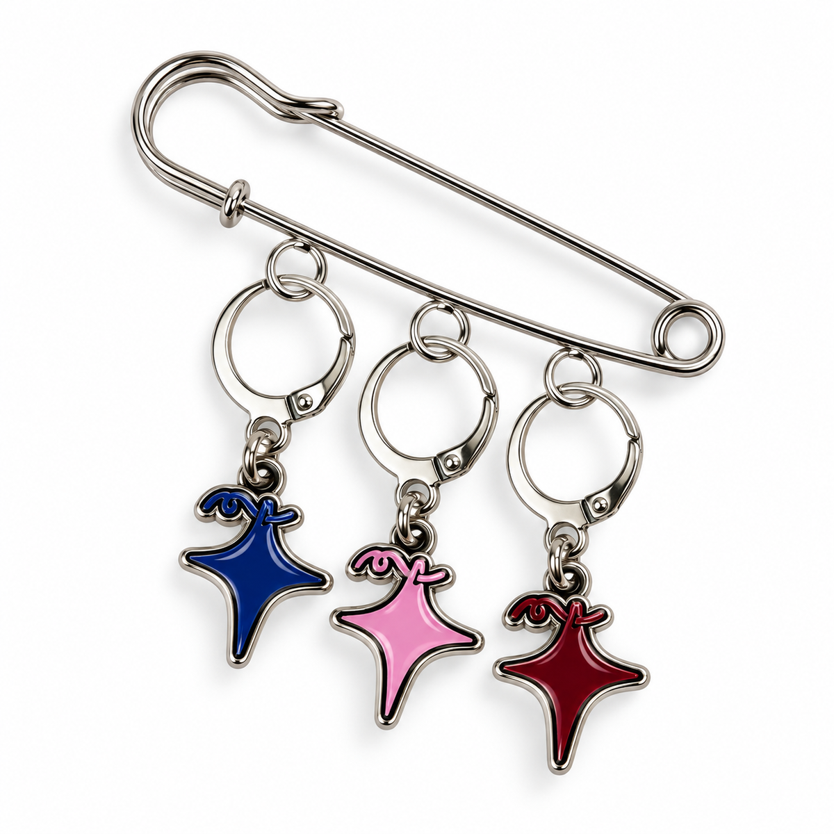 TIMI Sparkle Stitch Marker Trio + Silver Holder