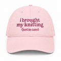I Brought My Knitting (Just in Case) - Pink Hat – Pink Embroidery | TIMI