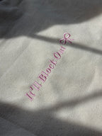 It’ll Block Out Natural Canvas Studio Tote – Baby Pink Times Embroidery + Bow