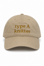 Tan Dad Hat | Make(r) Your Own | Custom Embroidered Knitting Hat for Makers