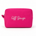 Off Gauge - Pink Waffle Project Pouch - White Embroidery | TIMI