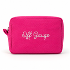 Off Gauge - Pink Waffle Project Pouch - White Embroidery | TIMI