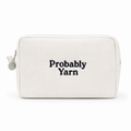 Probably Yarn - White Waffle Project Pouch – Navy Embroidery | Maker Favorite
