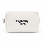 Probably Yarn - White Waffle Project Pouch – Navy Embroidery | Maker Favorite