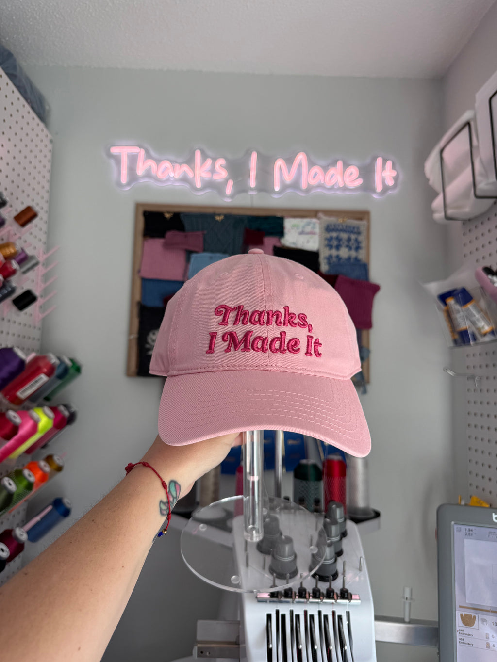 Thanks, I Made It | Pink Edition Puff Embroidered Hat 🎀