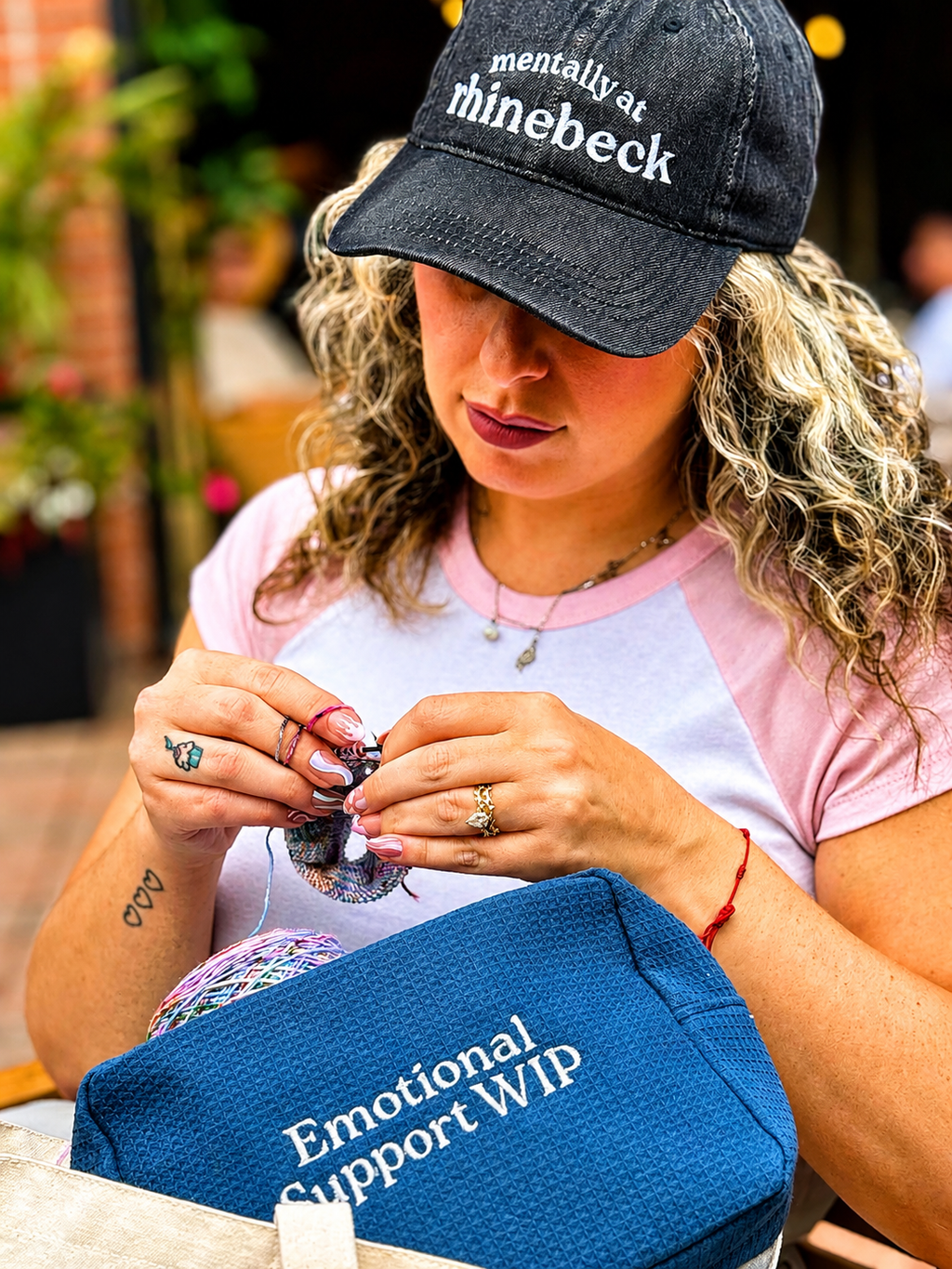 Mentally at Rhinebeck – Black Denim Hat – White Embroidery | TIMI