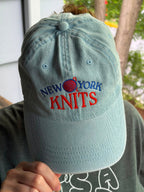 New York Knits – Light Wash Denim Hat – Blue + Orange Embroidery | Maker Favorite