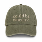 Olive Green Dad Hat | Make(r) Your Own | Embroidered Knitting Hat for Makers
