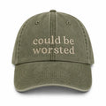 Could Be Worsted – Olive Green Hat – Taupe Embroidery | Maker Favorite