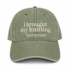 Olive Green Dad Hat | Make(r) Your Own | Embroidered Knitting Hat for Makers
