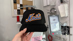 Knits – Black Structured Hat – Blue + Orange Embroidery | TIMI