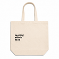Resting Stitch Face - Canvas Tote – Black Embroidery | TIMI