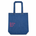 Resting Stitch Face - Natural Denim Tote – Pink Embroidery | TIMI