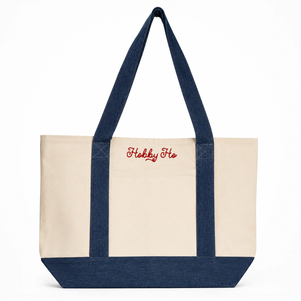 Hobby Ho - Canvas/Denim Tote – Embroidered Project Bag for Makers