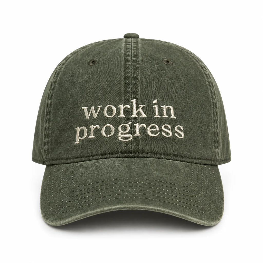 Olive Green Dad Hat | Make(r) Your Own | Embroidered Knitting Hat for Makers