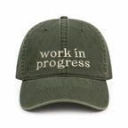 Olive Green Dad Hat | Make(r) Your Own | Embroidered Knitting Hat for Makers