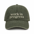 Work in Progress – Olive Green Hat – Taupe Embroidery | Maker Favorite