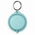 Tape Measure Keychain – Light Blue Vegan Leather