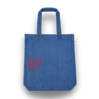 Make(r) Your Own | Medium Denim Tote Bag | Embroidered Knitting Project Tote