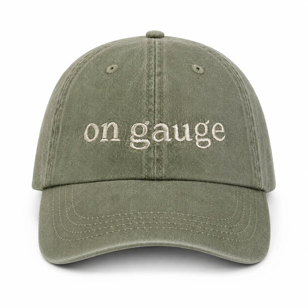 Olive Green Dad Hat | Make(r) Your Own | Embroidered Knitting Hat for Makers