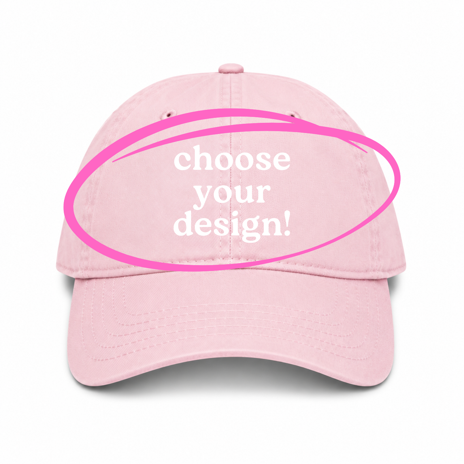 Pink Dad Hat | Make(r) Your Own | Custom Embroidered Knitting Hat for Makers