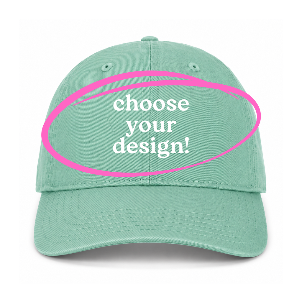 Turquoise Dad Hat | Make(r) Your Own | Custom Embroidered Knitting Hat for Makers