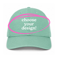 Turquoise Dad Hat | Make(r) Your Own | Custom Embroidered Knitting Hat for Makers