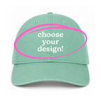Turquoise Dad Hat | Make(r) Your Own | Custom Embroidered Knitting Hat for Makers