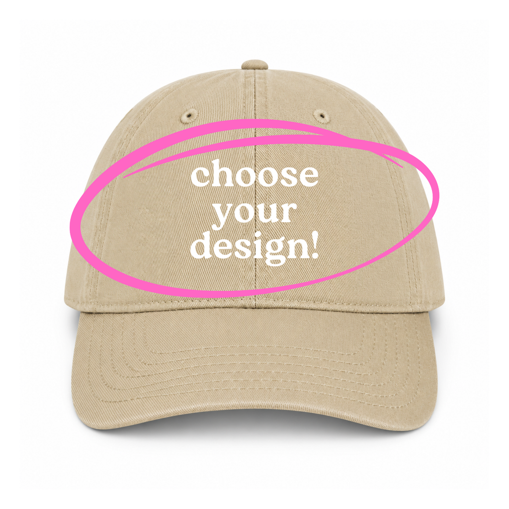 Tan Dad Hat | Make(r) Your Own | Custom Embroidered Knitting Hat for Makers