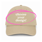 Tan Dad Hat | Make(r) Your Own | Custom Embroidered Knitting Hat for Makers