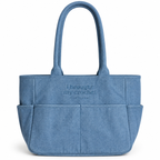 I Brought My Crochet Light Denim TIMI Tote™ – Slate Blue Embroidery