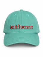Turquoise Dad Hat | Make(r) Your Own | Custom Embroidered Knitting Hat for Makers