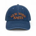 New York Knits - Medium Wash Denim Hat – Orange Embroidery | Maker Favorite