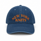 New York Knits - Medium Wash Denim Hat – Orange Embroidery | Maker Favorite