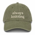 Olive Green Dad Hat | Make(r) Your Own | Embroidered Knitting Hat for Makers