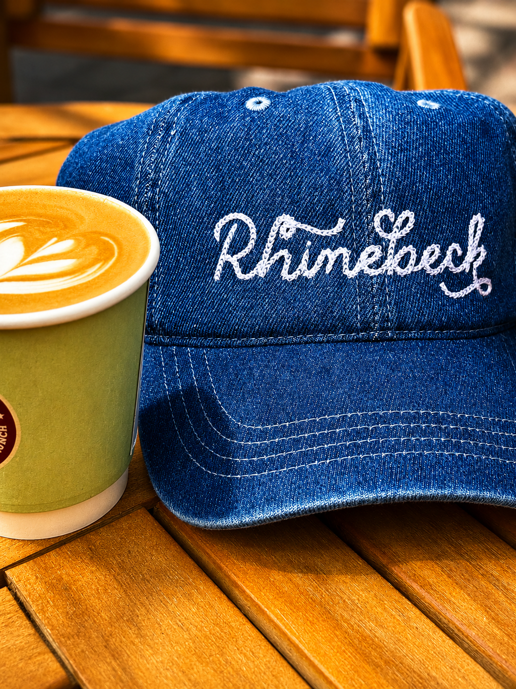 Rhinebeck – Medium Denim Hat – White Chainstitch Embroidery | TIMI