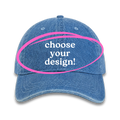 Medium Denim Hat | Make(r) Your Own | Custom Embroidered Knitting Hat for Makers