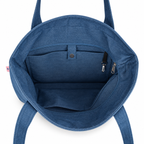 Could Be Worsted Denim Stash Tote with bright pink gothic embroidery – alternate view
