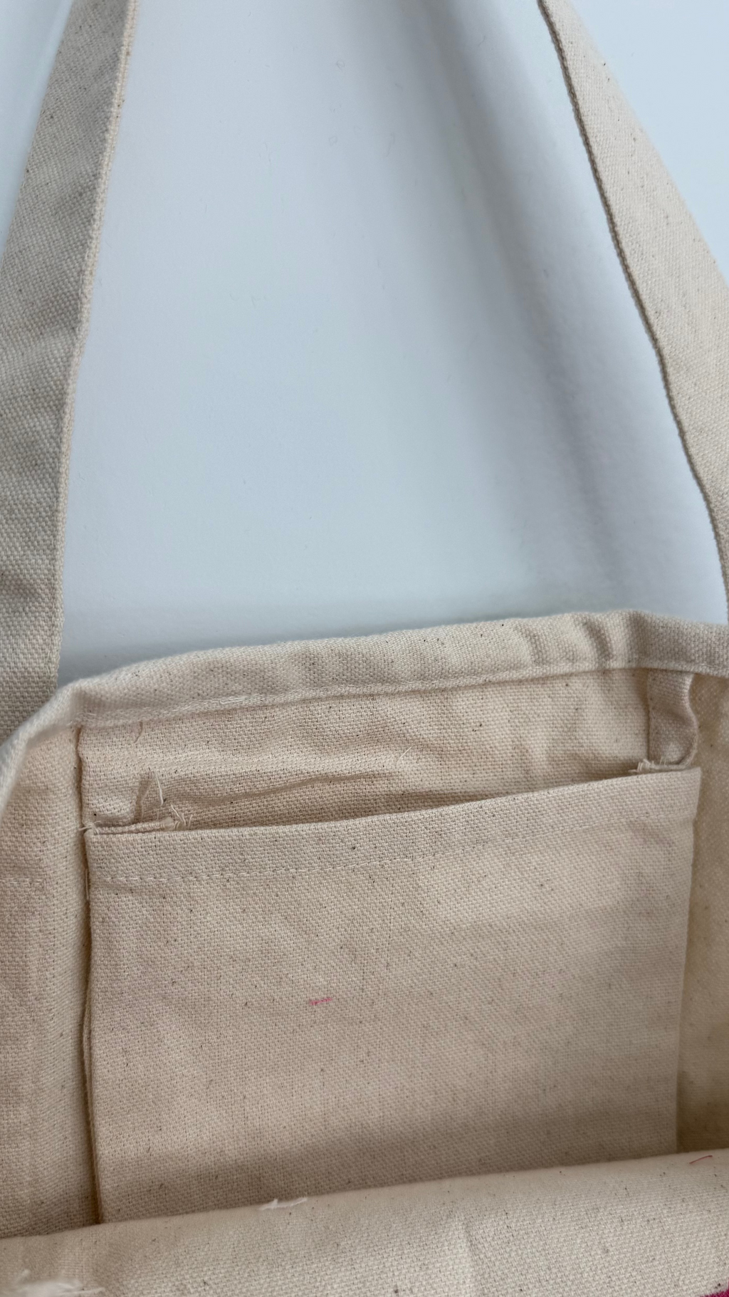 Make(r) Your Own | Canvas Pocket Tote Bag | Embroidered Knitting Project Tote